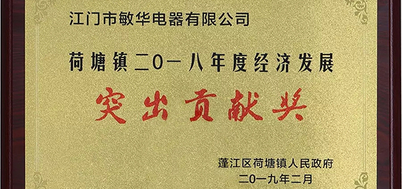敏华电器荣获荷塘镇经济发展“突出贡献奖”！