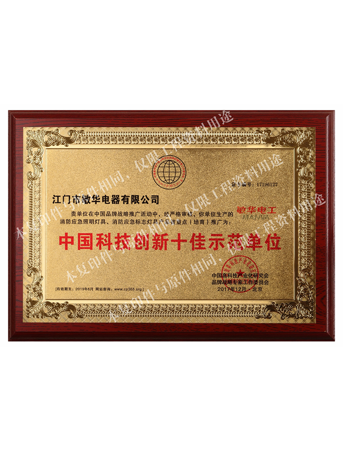 科技创新十佳示范单位