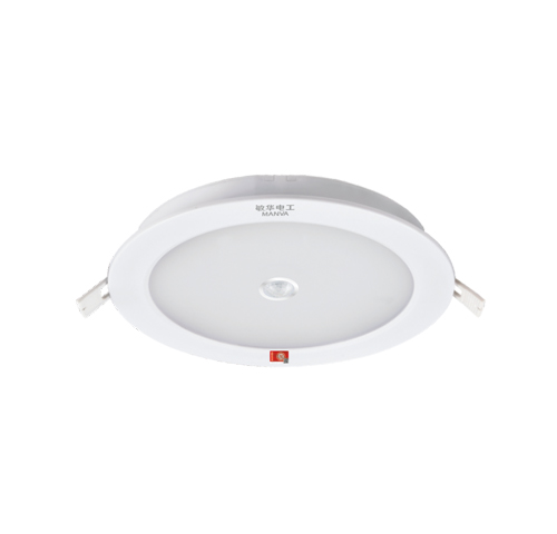 敏华电工磨砂罩筒灯消防应急筒灯M6041(M-ZFJC-E14W6041)集电集控全塑料6寸磨砂罩筒灯/人体感应