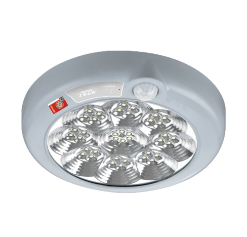 敏华圆形吸顶灯小号圆形应急感应吸顶灯A型DC24V 36V M6048(M-ZFJC-E4W6048)集电集控塑料PC面板吸顶灯/人体感应/声控感应