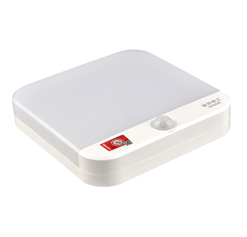 敏华方形简约大型吸顶灯红外人体感应应急感应吸顶灯M6077(M-ZLJC-E12W6077)集电集控方形吸顶灯