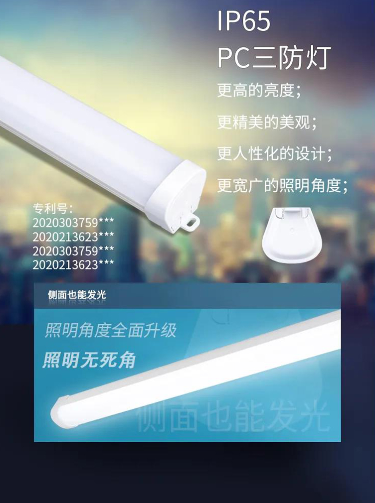 暗线阻燃PC三防灯