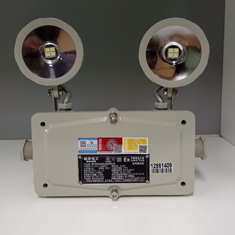 敏华电工应急照明专家ip65自电集控防水防爆双头灯M6512(M-ZFZC-E2W6512)